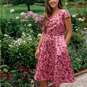 NWT Gal Meets Glam Women’s Elle Dress Rose Vine A-Line Pink Size 4